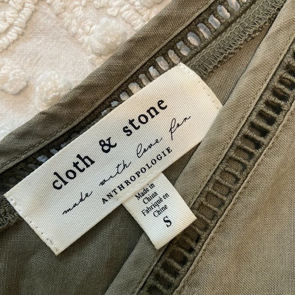 Anthropologie / cloth & stone olive green romper - Picture 2 of 4